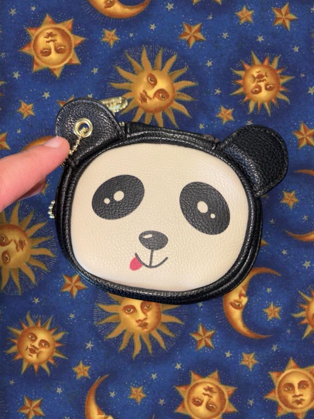 Betsey Johnson Black & Cream Panda Face Coin Purse